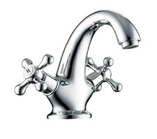 Waschtischarmatur NOSTALGIE 2 Badarmatur, Zweigriffarmatur, verchromt, B-Ware