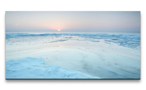 120x60cm leinwandbild eis - eis, meer