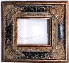 Schöner Bilderrahmen im alten Stil, große Eck-Ornamente, Italien, Reißlack, neu.