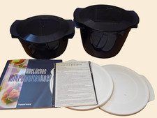 Tupperware MicroCook  Kasserollen Blau 1,5l + 2,25l Mikrowelle je 2 Deckel /Buch