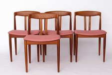 Set of 4 Bramin Teak Dining Chairs – Denmark 1960s – Pink Upholstery