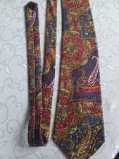 Herren Krawatte,Atwardson , rot  blau  gemustert  ,100 % Seide , Dry clean only