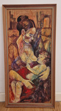 Naive volkskunst mutter baby - volkskunst, &