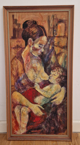 Naive volkskunst mutter baby - mutter,