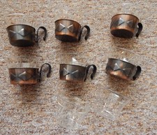 original DDR Teegläser *6 Stück Teegläser mit Metalleinsatz (Kupferfarbend) +2