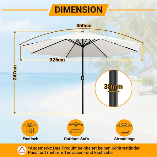 Sonnenschirm ø3 - sonnenschirm, Ø3.5m