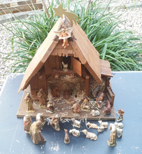 Alte Krippe aus den 60-70er Jahren, inkl. Figuren, Dachbodenfund