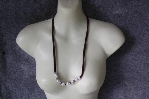 Halskette schwarz stoffband - ,