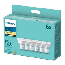 6 x Philips LED Strahler Reflektor 4,7W = 50W GU10 380lm warmweiß 2700K 36°