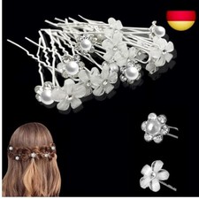 20pcs Hochzeit Haarnadeln Perlen Blumen Braut Haarschmuck Strass für
