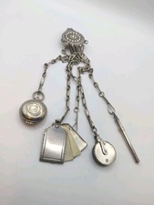 Antike versilberte Chatelaine