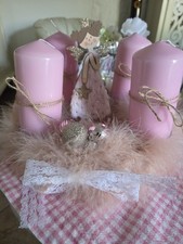 Adventskranz in rosa Komplett