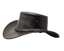 Lederhut Western Cowboy Unisex – Outdoor Hut Reiten, Wandern & Abenteuer Schwarz