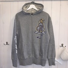 nine divine Gr. M Grau sweatjacke Totenkopf Kapuze pulli pullover grau Jacke