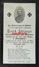 Sterbebild WWI Soldat Leutstetten 1. Komp. Inf. Regt. 16 Fontaine Frankreich