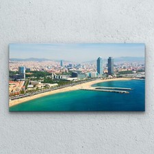 Glasbilder Wandbild Druck auf Glas Foto Bild 100x50 Luftaufnahme von Barcelona