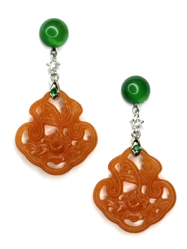 Schöne ohrringe jade grüner - schöne,