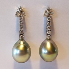 Tahiti Brillant Ohrringe 750 Gold Weißgold 0,75 ct Diamant Ohrringe / CU 213(72)