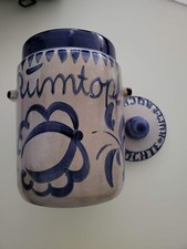 Steingut Topf Rumtopf Vorratstopf Schmalztopf Pflanztopf graublau