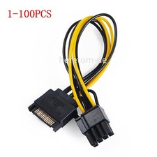 Lot 15pin SATA Male to 8(6+2)Pin PCI-E Video Card Power Adapter Kable 20CM