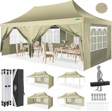 Faltpavillon 3x6m Wasserdicht Partyzelt Gartenzelt UV Pavillon Popup Festzelt, A