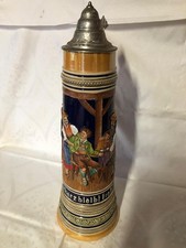 Gerz Bierkrug mit Deckel aus Zinn 3 Liter und 50cm hoch,Motivkrug