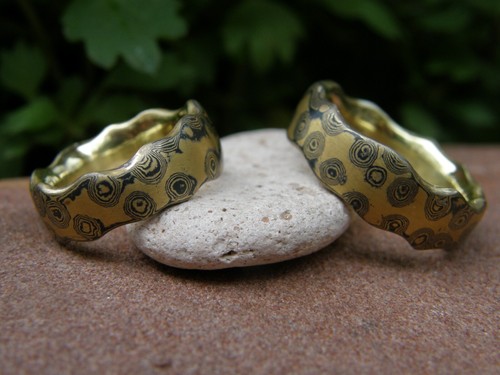 Trauringe mokume gane gold - gane, 900