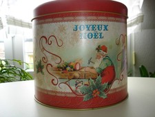 Keksdose Weihnachsdekor Blech rund Vorratsdose