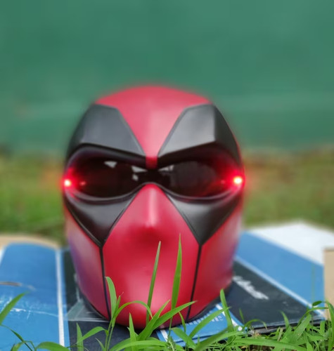 Custom deadpool helm - deadpool, weinrot