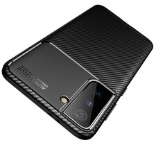 Hülle für Samsung Galaxy S21 FE 5G Schutzhülle Silikon Case Schwarz Carbon Optik