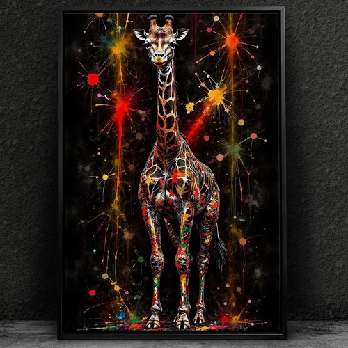 Wandbild bunt giraffe - ✅,