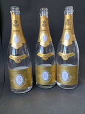 3x Roederer Cristal Vintage 0,75l Flasche Leer Deko Champagner Shisha