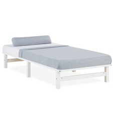 Holzbett 90x200 Lattenrost Bett Massiv Weiß Einzelbett Palettenbett Homestyle4u
