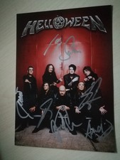 HELLOWEEN - HEAVY METAL  - ORIG. AUTOGRAMMKARTE 15 x 21 cm - IN PERSON - SIGNED