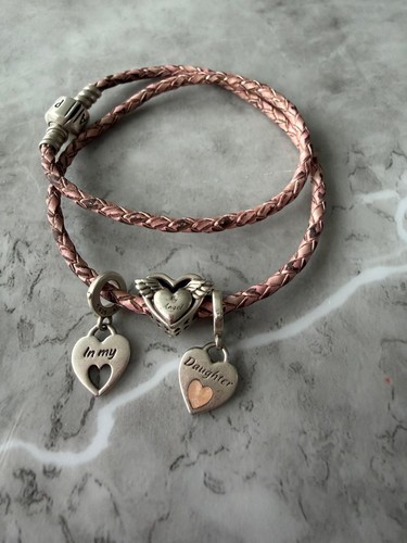 Pandora lederarmband rosa mit - pandora,