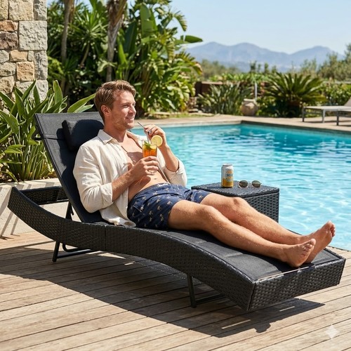 Polyrattan sonnenliege - polyrattan,