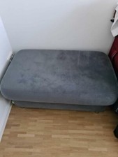 Couch hocker samt - couch, blaugrau