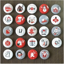Adventskalender Buttons Zahlen