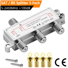 SAT Verteiler 3-Fach Digital HD 4K für BK UniCable TV Radio 5-2450 MHz Splitter