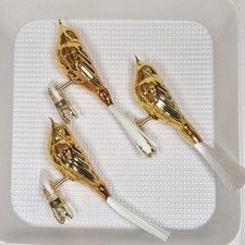 Lauschaer Glas Christbaumschmuck Vögel Glas gold glanz mundgeblasen