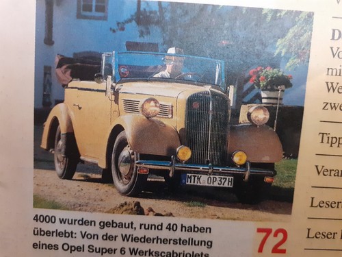 Opel super werkscabriolet - opel,