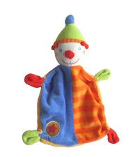 Baby Club C&A Clown Harlekin orange & blau Schmusetuch Schnuffeltuch Kuscheltuch