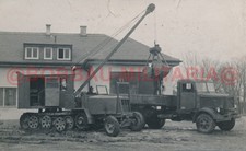 H365 Foto Wehrmacht SdKfz 7 Halbkette Eigen-UMBAU als Kranwagen nach dem Krieg