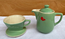 MELITTA Kinderservice Kaffeekännchen und Filter in der seltenen Farbe grün 60erJ
