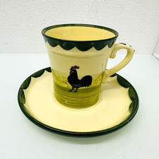 Hahn und Henne Zeller Keramik Zell Kaffeetasse Kaffeebecher + Untertasse mehr da