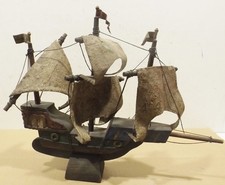 antikes  Segelschiff Holz Modell " Santa Maria "Standmodell 36x30x6cm Bastler
