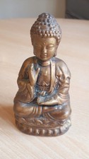 Figur Buddha 13cm Hoch aus Gips in Alt Gold Echt schön