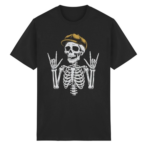 Rocker skelett shirt mit - rocker,