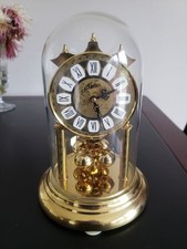 vintage HALLER Jahresuhr Drehpendeluhr mechanische 400 Tage Uhrwerk mit Glas Dom
