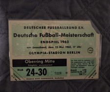 Ticket Finale Deutsche Meisterschaft 1962 1.FC Köln - 1.FC Nürnberg DFB